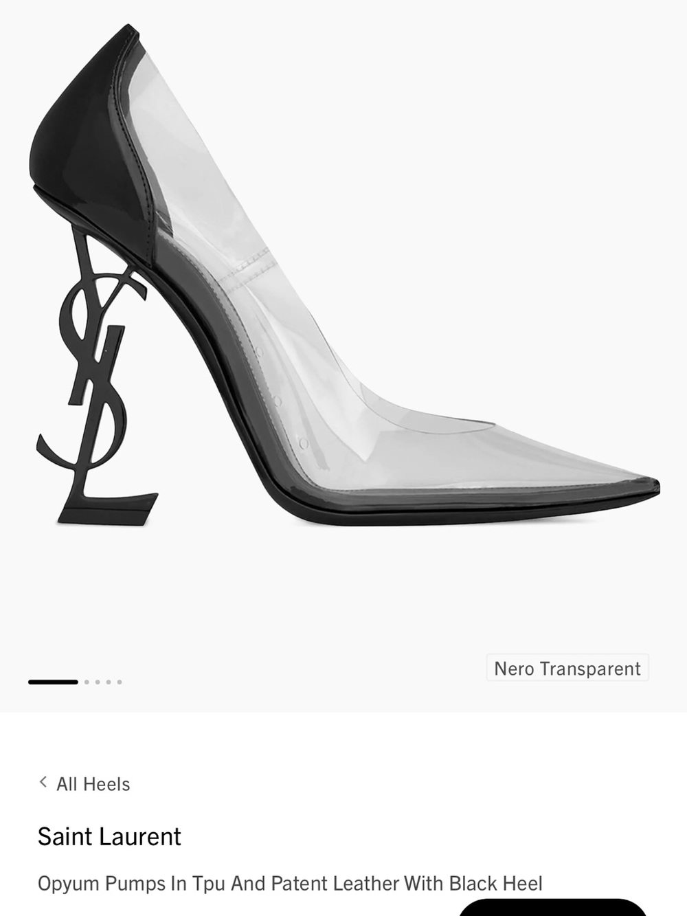 Saint Laurent Opium Clear Pointed Toe Pumps in Black Size 39